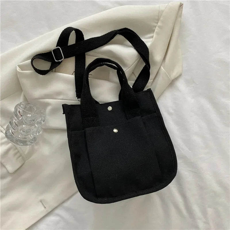 Women Crossbody Bags Canvas Solid Color Casual Tote Bag Messenger Bag Shoulder Bag Brand Designer Simplicity Girl's Handbags