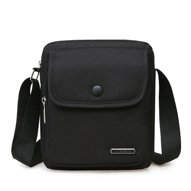 Small Durable Vintage Canvas Water Resistant Messenger Crossbody Bag with Multi-pockets Nylon Messenger Bag