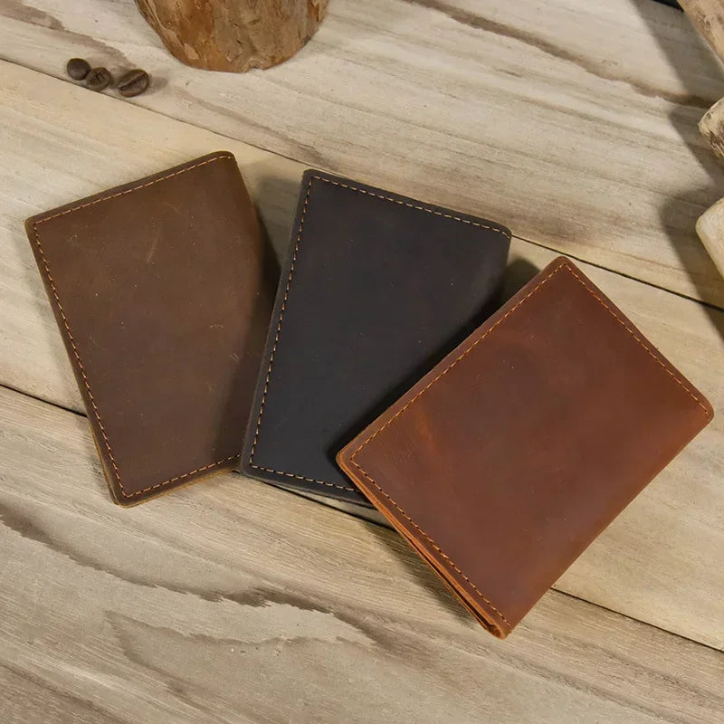 Genuine Leather Card Holder Purse ID Card Real Leather Rfid Card Case Clutch Wallets Slots for Men Women Mini Slim Short Purse