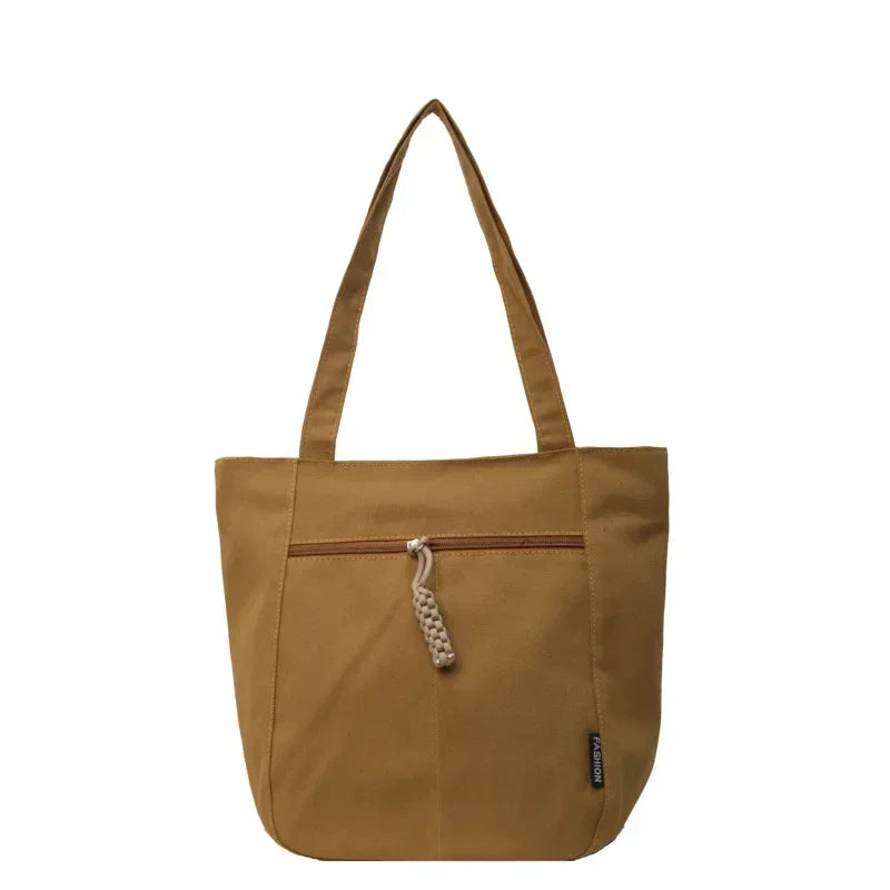 Vintage Canvas Shoulder Bag - Large Capacity Women's Tote