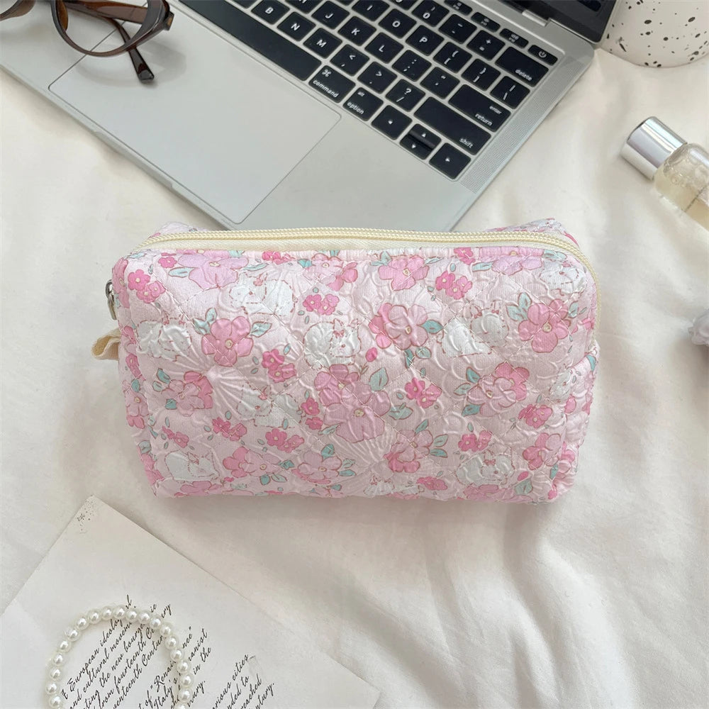 Cartoon Cosmetic Bag for Women Travel Portable Toiletry Bag Soft Cosmetics Makeup Brush Lipstick Storage Bag Organizer Pouch