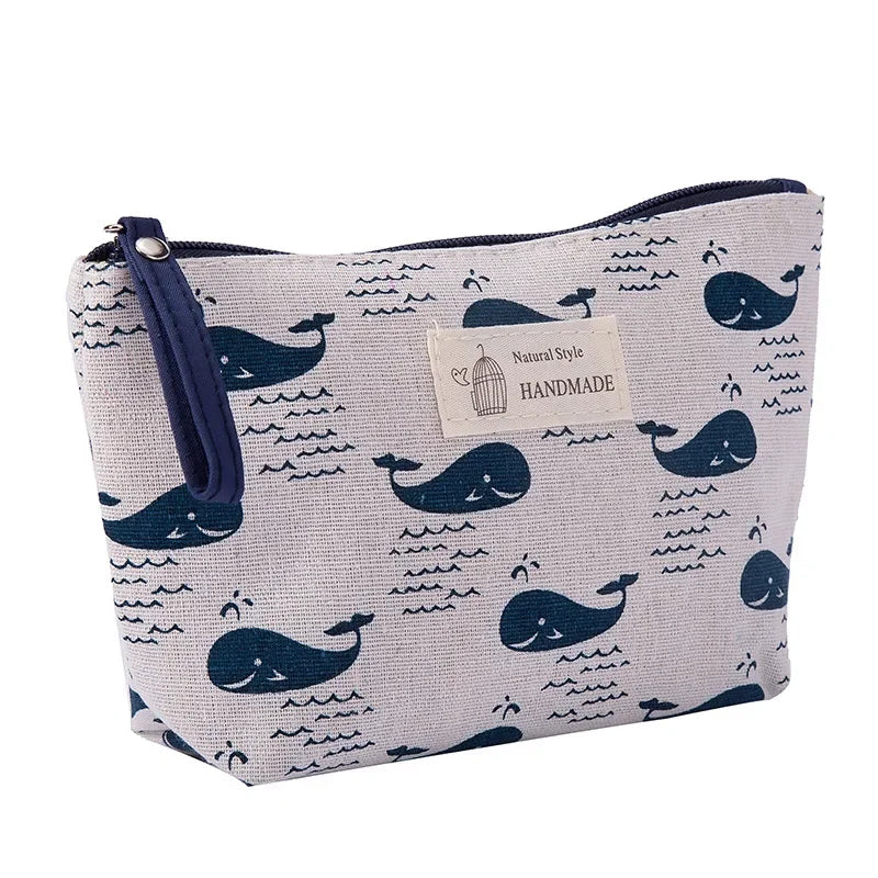 Women Small Canvas Makeup Bag Travel Cosmetic Pouch Toiletry Bag for Women Portable MakeUp Bag Wash Bag Pouch Kit Organizer