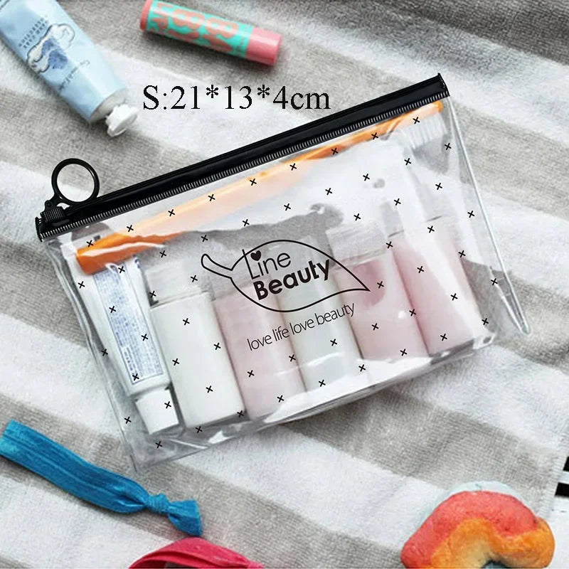 Travel Cosmetic Bags PVC Waterproof Transparent Women Portable Make Up Bag Toiletry Organizer Storage Makeup Bag Wash Pouch