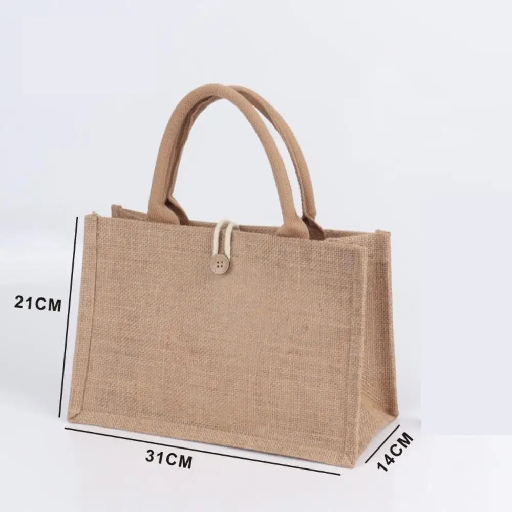 Women's Linen Tote Bag - Eco-Friendly Burlap Beach Handbag, Large Shoulder Bag, Multiple Sizes