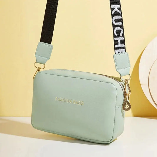 Women's PU Leather Crossbody Bag - Fashion Casual Shoulder Bag with Wide Strap