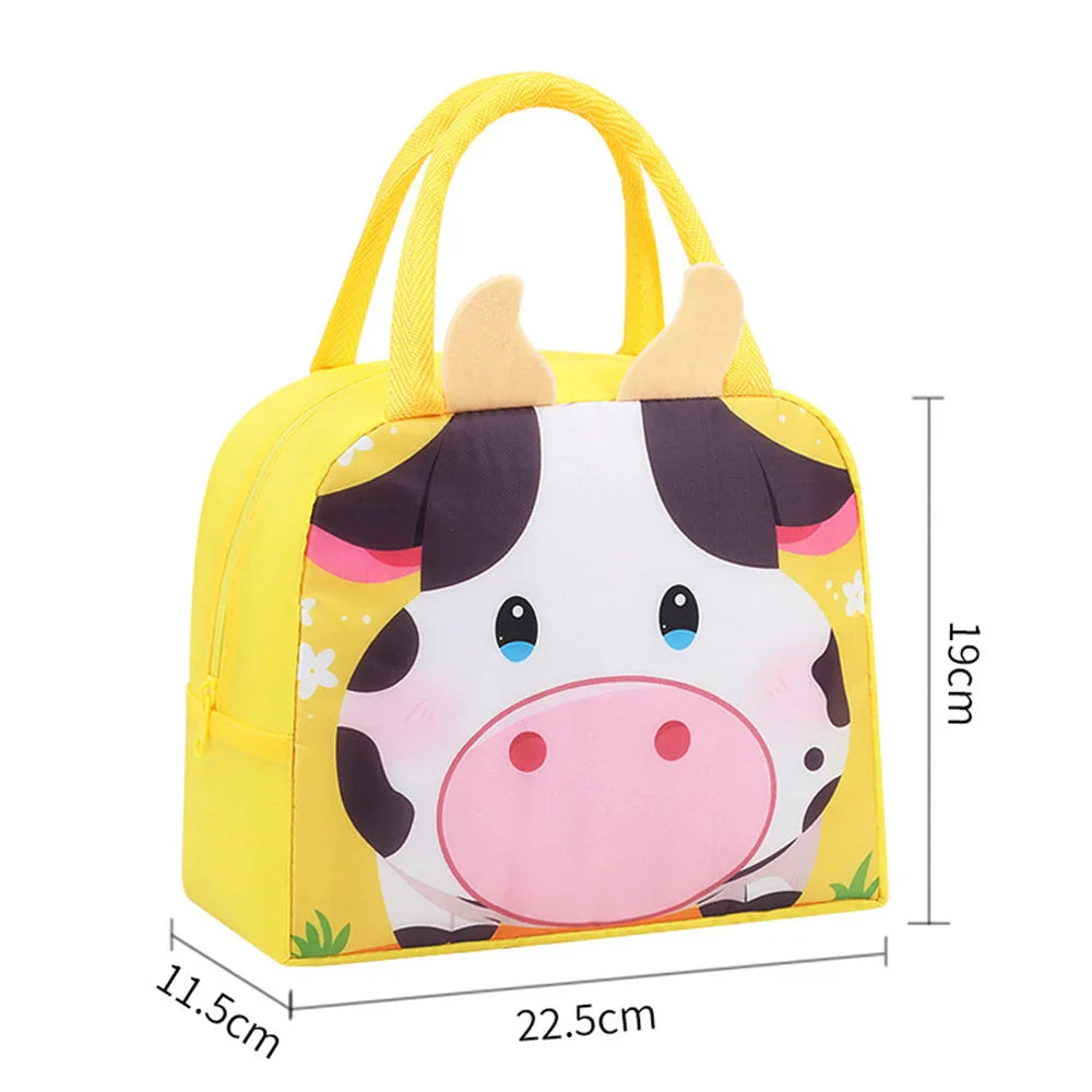 Kids Cartoon Animal Lunch Bag - Portable Thermal Cooler Bento Box