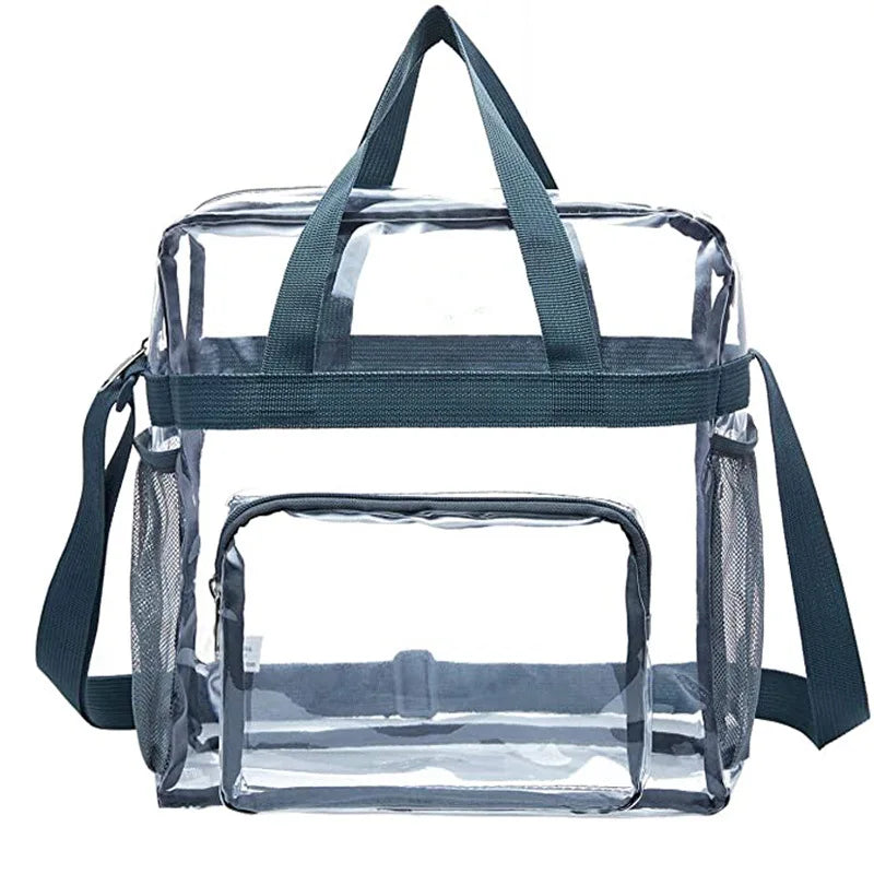 PVC Women's Transparent Waterproof Crossbody Handbag Large Capacity Lunch Bag