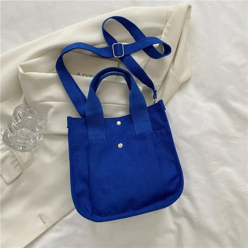 Women Crossbody Bags Canvas Solid Color Casual Tote Bag Messenger Bag Shoulder Bag Brand Designer Simplicity Girl's Handbags