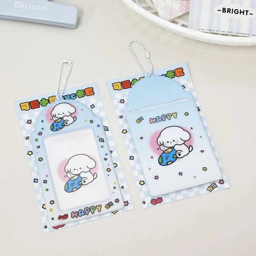 Animal Photocard Case Cartoon Student Card Holder Photocard Holder Bag Keychain Idol Photos Protective Cover Bag Keychain