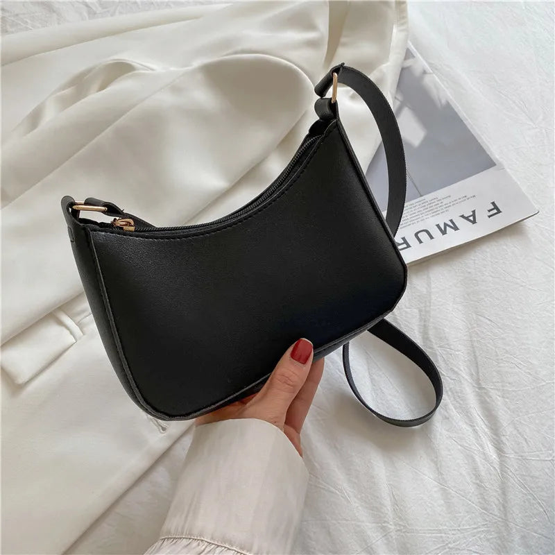 Women's Retro PU Leather Shoulder Bag - Designer Handbag