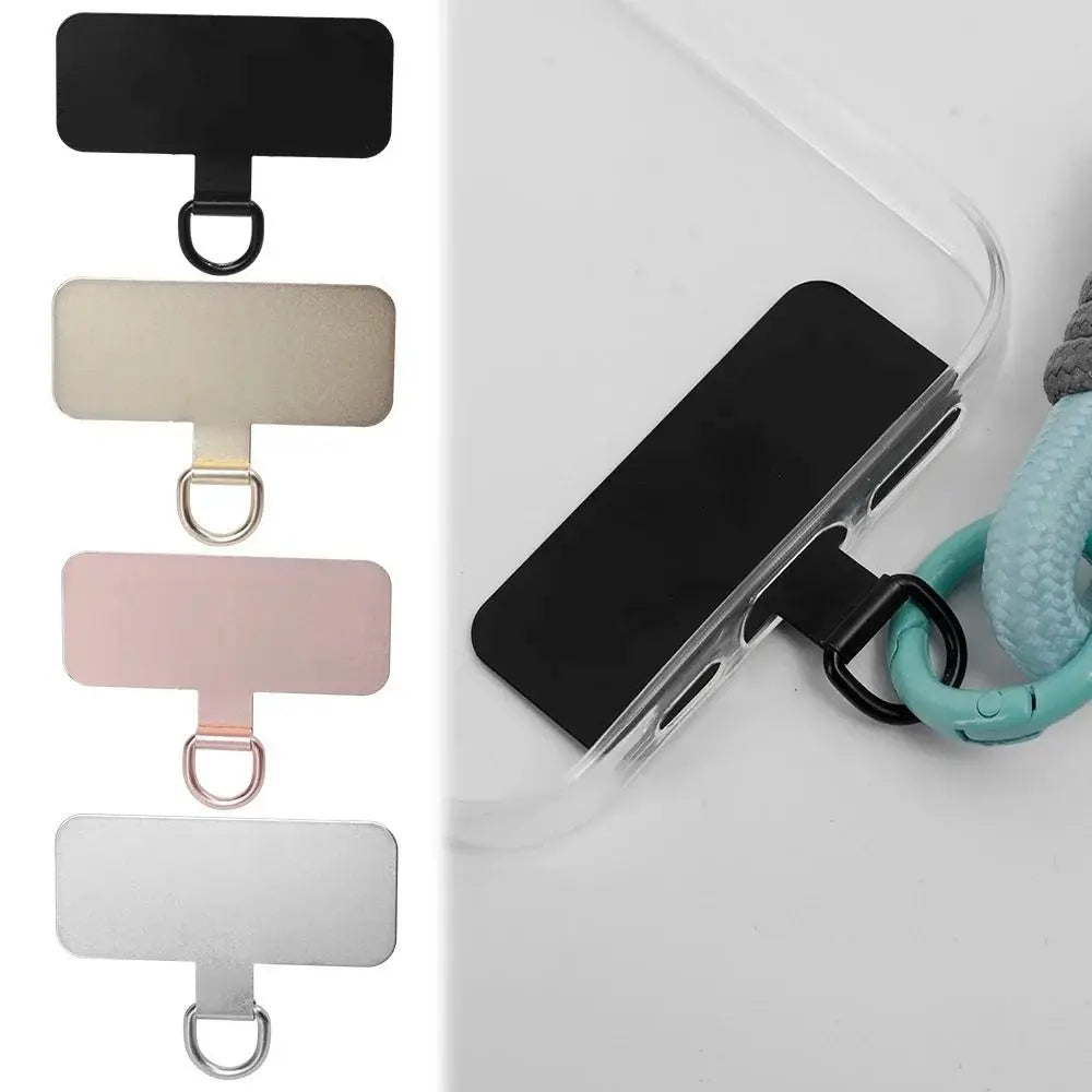 Aluminum Alloy Metal Phone Case Clip Universal Hanging Piece Patch Mobile Phone Sling Rope Card Clip 0.3mm Strap Hang Cord Tab