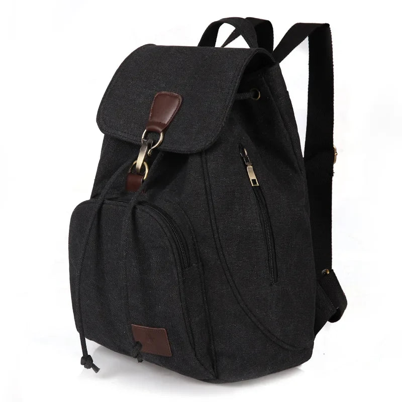 Women's Vintage Canvas Backpack - Cotton Travel & Laptop Bag