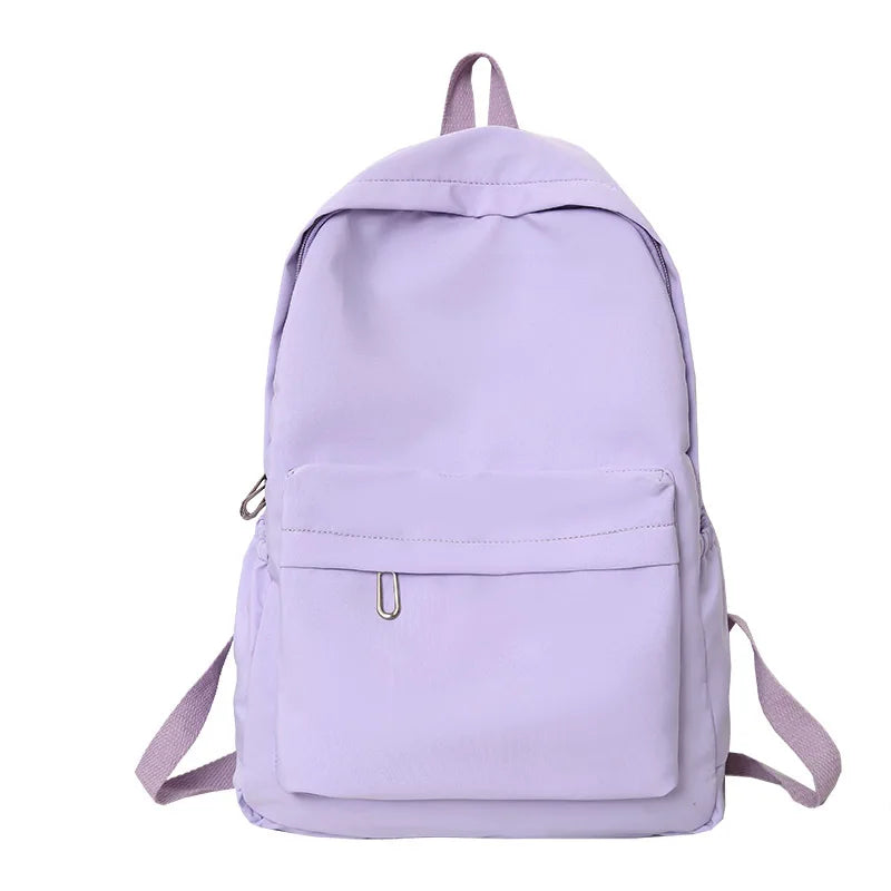 High Quality New Waterproof Nylon Women Backpack Female Travel Bag Backpacks Schoolbag for Teenage Girls Solid Color Bookbag