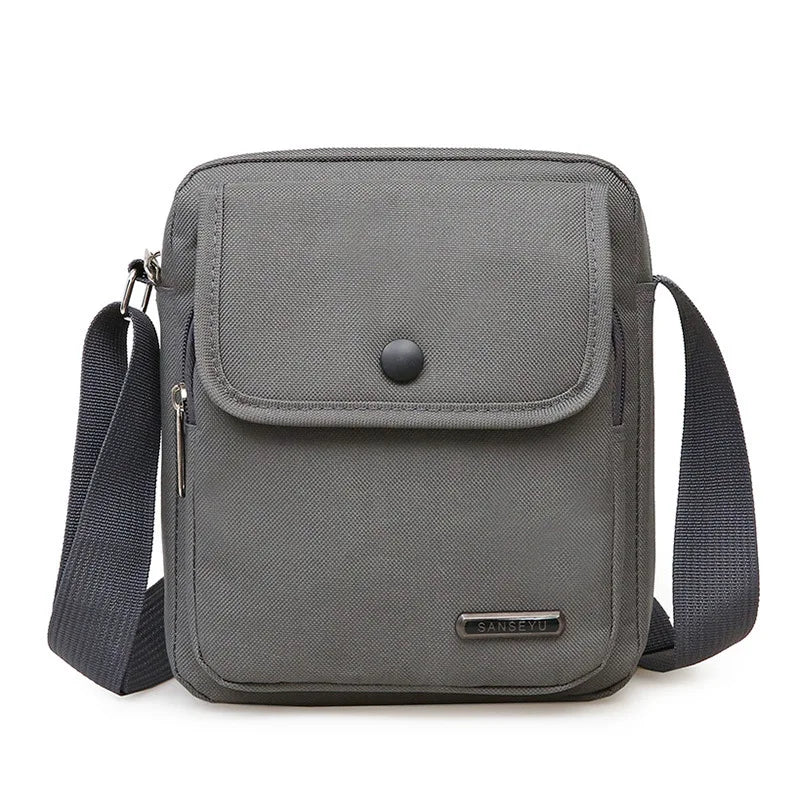 Small Durable Vintage Canvas Water Resistant Messenger Crossbody Bag with Multi-pockets Nylon Messenger Bag