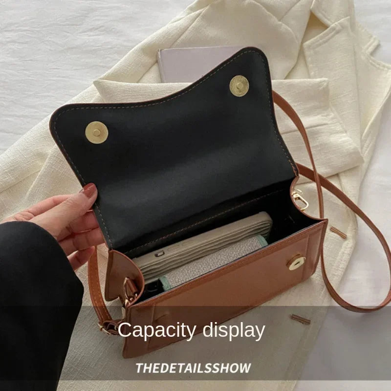 High Quality PU Leather Handbag Purse Women's Bag Solid Color Shoulder Crossbody Bags Lady Messenger Small Tote for Women Girls