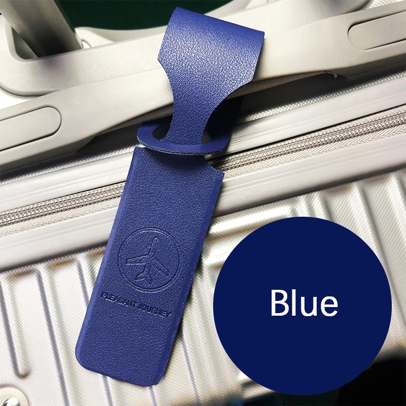 1PC Portable PU Leather Luggage Tag Suitcase Identifier Label Baggage Boarding Bag Tag Name ID Address Holder Travel Accessories