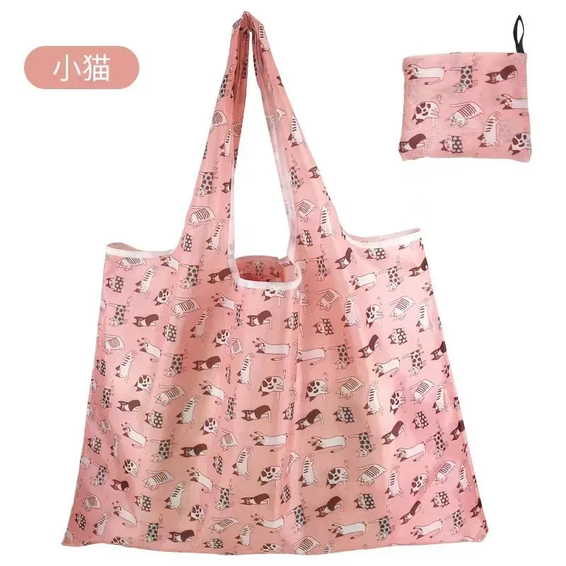 Oxford Cloth Folding Shopping Bag Big Portable Storage Bag Large-capacity Washable Reusable Foldable Shopping Bag Handbags