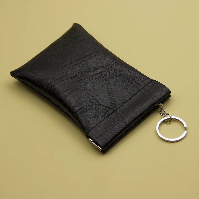 2023 New Fashion Leather Long Pocket Key Wallet Keyring Coin Purse Women Men Small Short Money Change Bag Little Card Holder