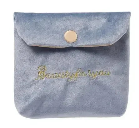 Velvet Portable Cosmetic Bag Travel Mini Coin Money ID Card Lipstick Storage Case Women Sanitary Napkin Pad Packaging Pouch Bags