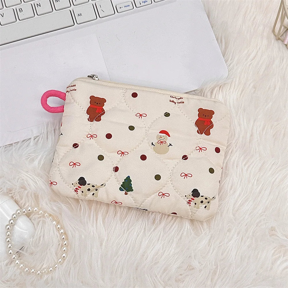 Cute Cartoon Small Travel Cosmetic Lipstick Earphone Card Portable Storage Bag Purse Women Mini Makeup Handbags Wallet Pouch Bag