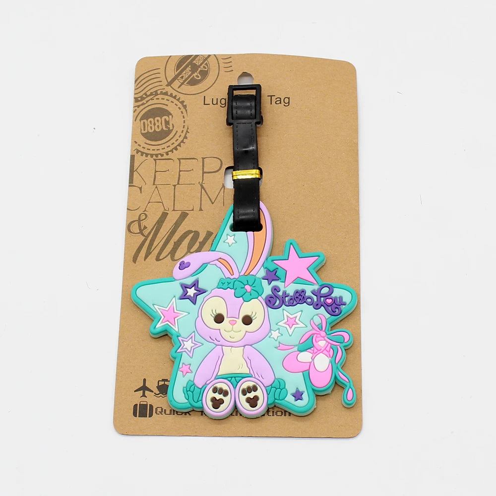 Disney Bear Duffy Luggage Tag Travel Accessories Cartoon StellaLou Cute LinaBell Baggage Label Suitcase ID Address Card Holder