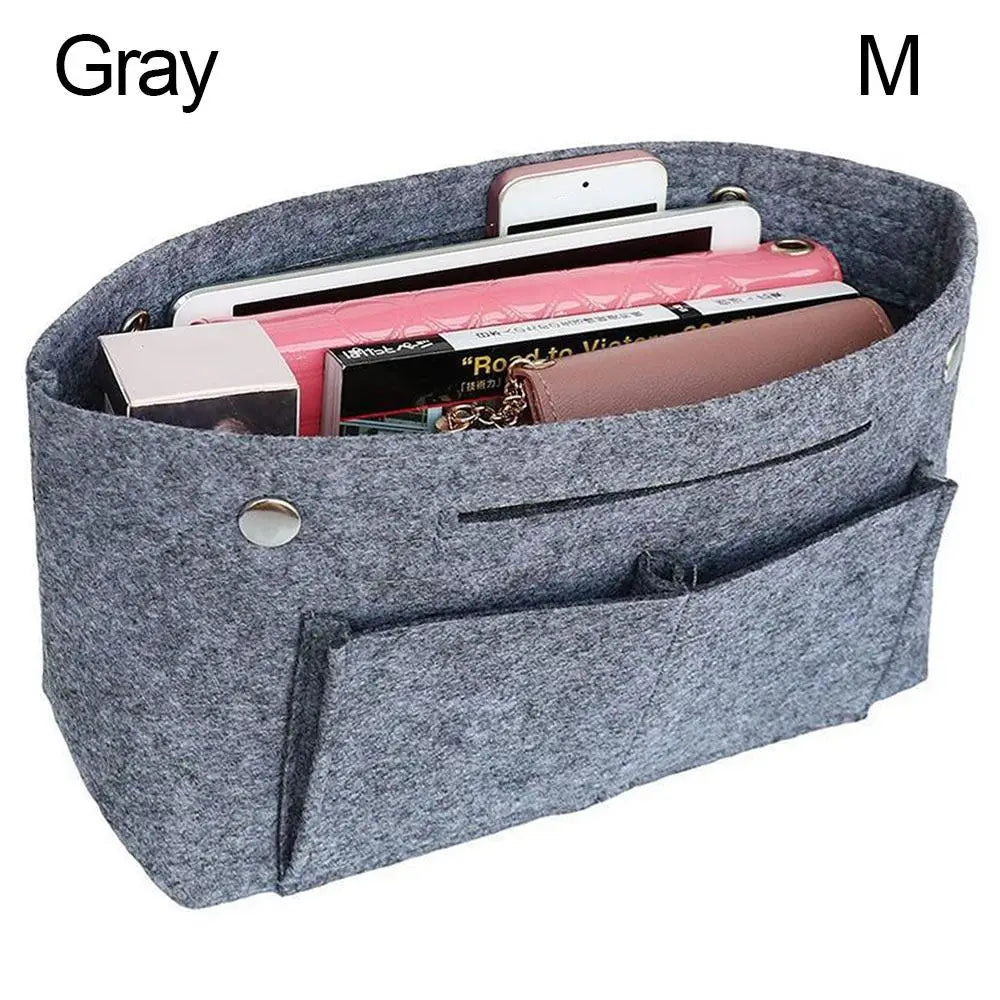 Portable Felt Cloth Insert Bag Women Organizer Handbag Travel Bag Insert Liner Purse Organizer Pouch Bag Accessories