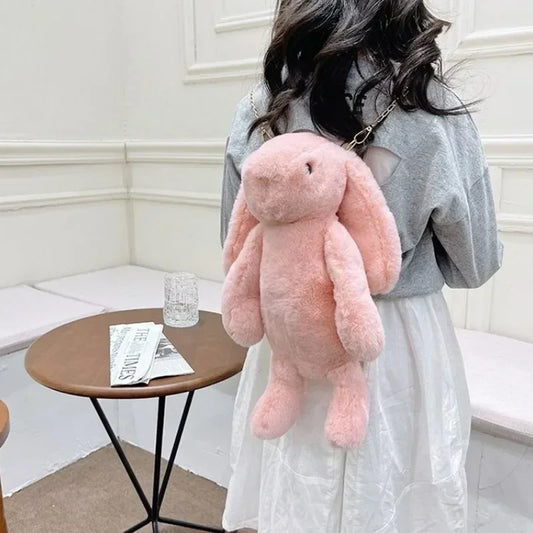 Long Ear Rabbit Plush Backpack Crossbody Bag