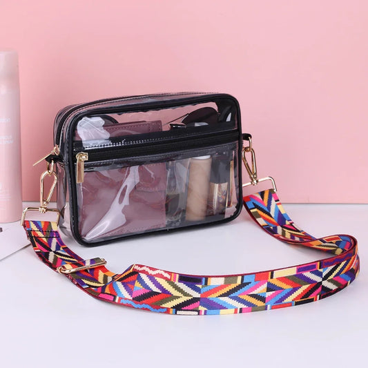 Clear Stadium-Approved Crossbody Bag PVC Transparent Purse for Concerts