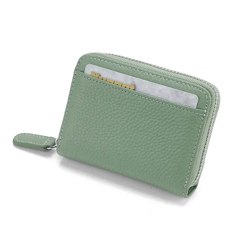 14/20 Slots Credit Card Holder Wallet RFID Blocking Slim Genuine Leather Card Organizer Zipper Pocket ID Card Pouch Coin Purse