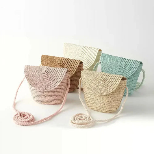 Woven Straw Crossbody Bag - Rattan Beach Purse