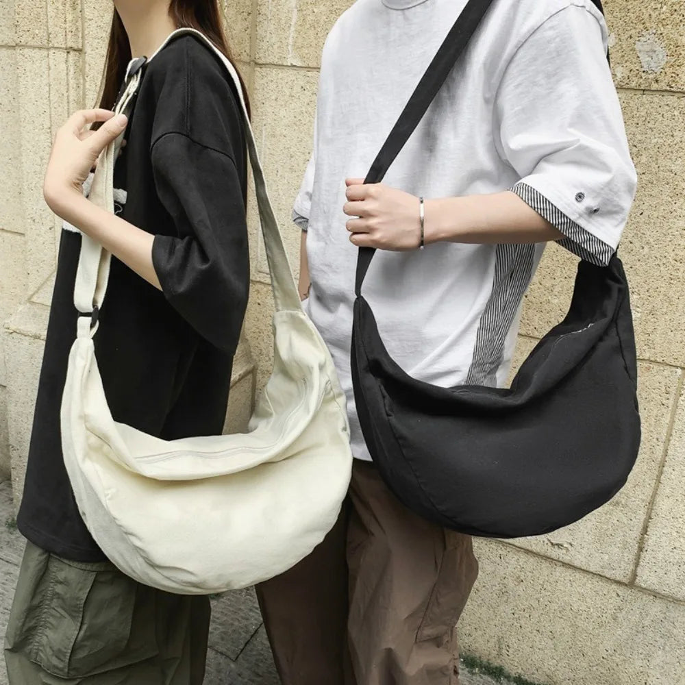 Large Canvas Crossbody Shopping Bag