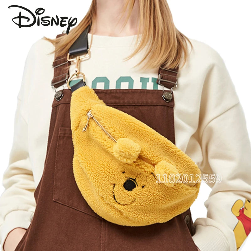 Winnie The Pooh Women's Plush Messenger Bag - Cute Cartoon Waist Bag, Large Capacity