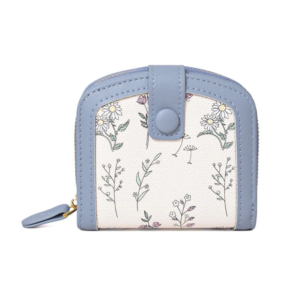 New PU Leather Coin Purse Large Capacity Floral Women Wallets Lightweight Waterproof Money Bag Portable Coin Storage Bag