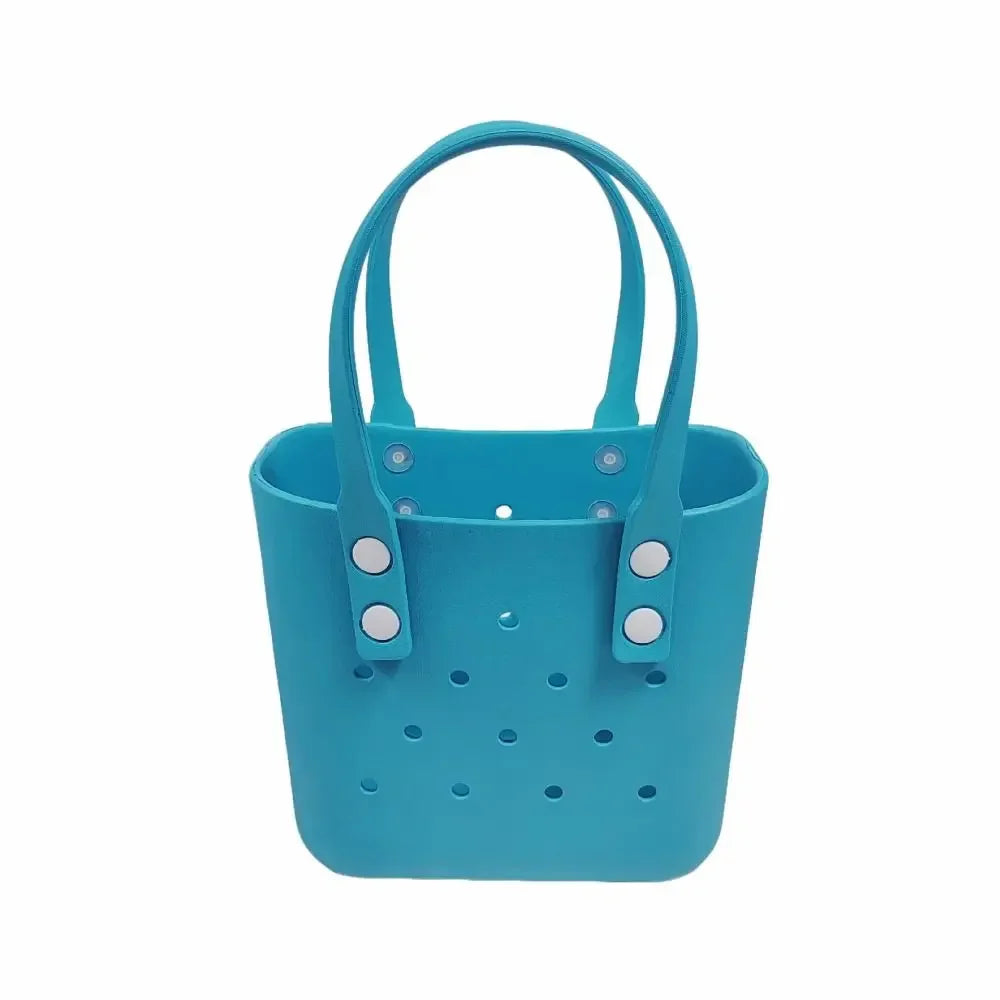 Rubber Beach Bag Waterproof Tote Mini Crossbody Handbag Outdoor Picnic Storage