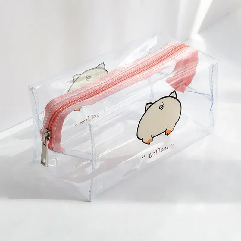 Waterproof Transparent Zipper Cosmetic Bag Fashion Print Women Girl Travel Makeup Bag Pouch Wash Organizer Toiletry Storage Bags