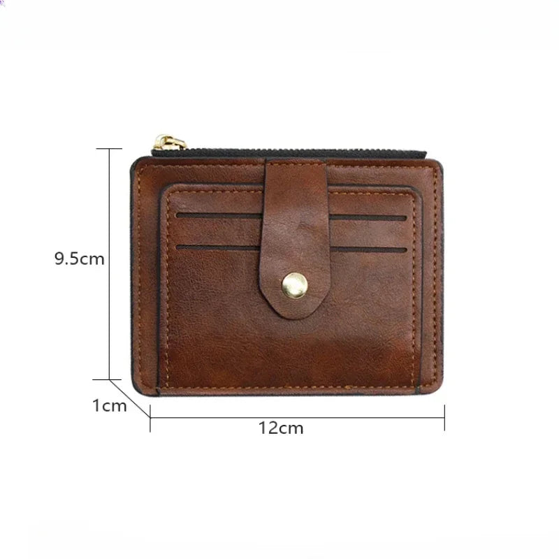 Luxury Small Men's Credit ID Card Holder Wallet Male Slim Leather Wallet with Coin Pocket Brand Designer Purse for Men Women