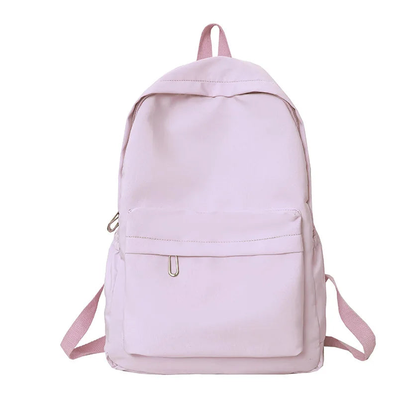 High Quality New Waterproof Nylon Women Backpack Female Travel Bag Backpacks Schoolbag for Teenage Girls Solid Color Bookbag