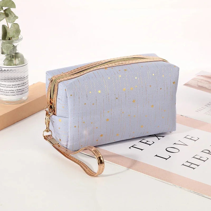 Fashion Portable Cosmetic Bag Clutch Bag PU Leather Travel Toiletry Storage Case Makeup Organizer Pouch Bags for Women