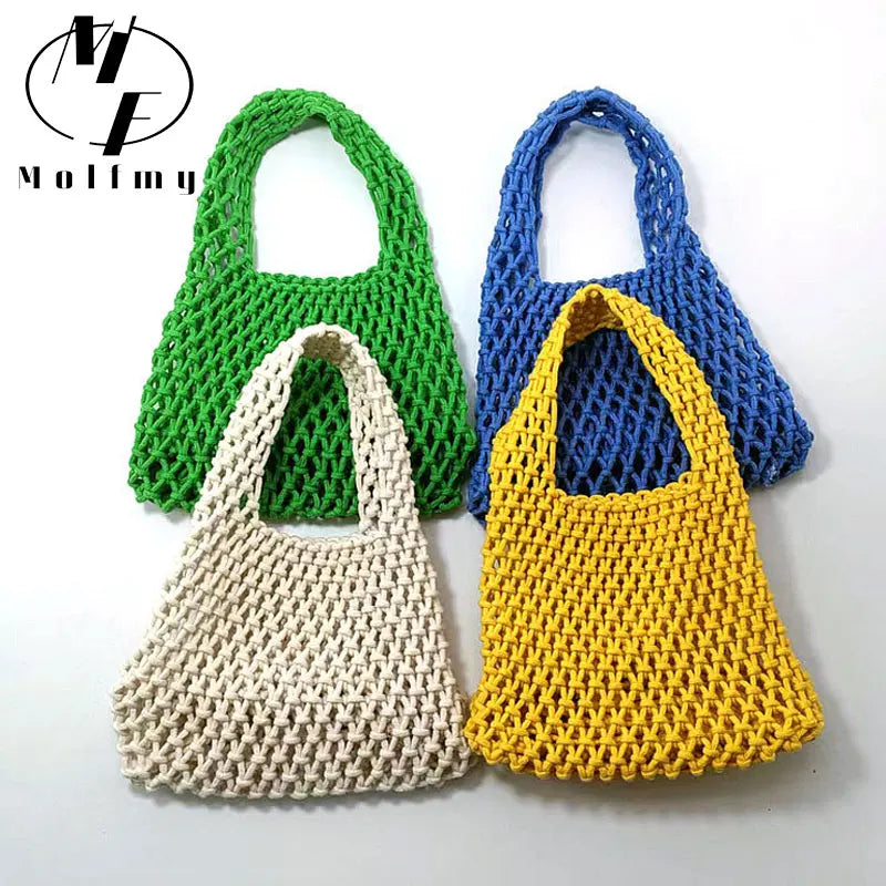 Straw Rope Woven Handbag for Women - Summer Tote Purse