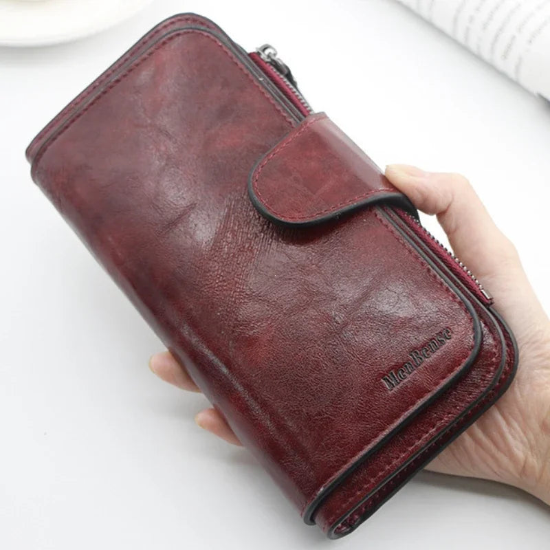 Women's Wallet Made of Leather Wallets Three Fold VINTAGE Womens Purses Mobile Phone Purse Female Coin Purse Carteira Feminina