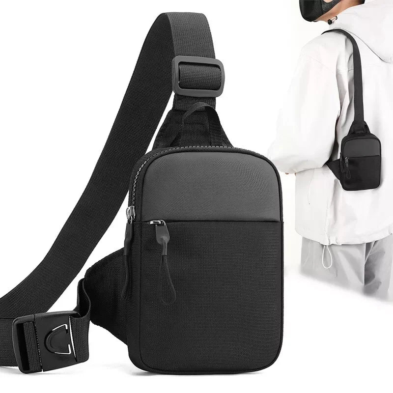 Men's Waterproof Oxford Chest Bag - Mini Crossbody Shoulder Bag for Travel & Workout