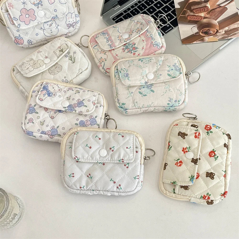 Cute Cartoon Small Travel Cosmetic Lipstick Earphone Card Portable Storage Bag Purse Women Gift Pouch Make Up Bags Organizer