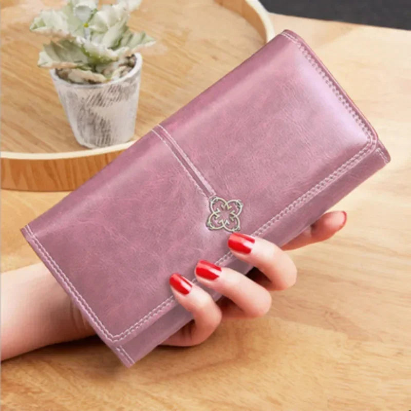 Women's Leather Wallet Woman Luxury Long Wallets Fashion Women Purses Money Bags Handbags Womens Purse Cards Holder Carteras