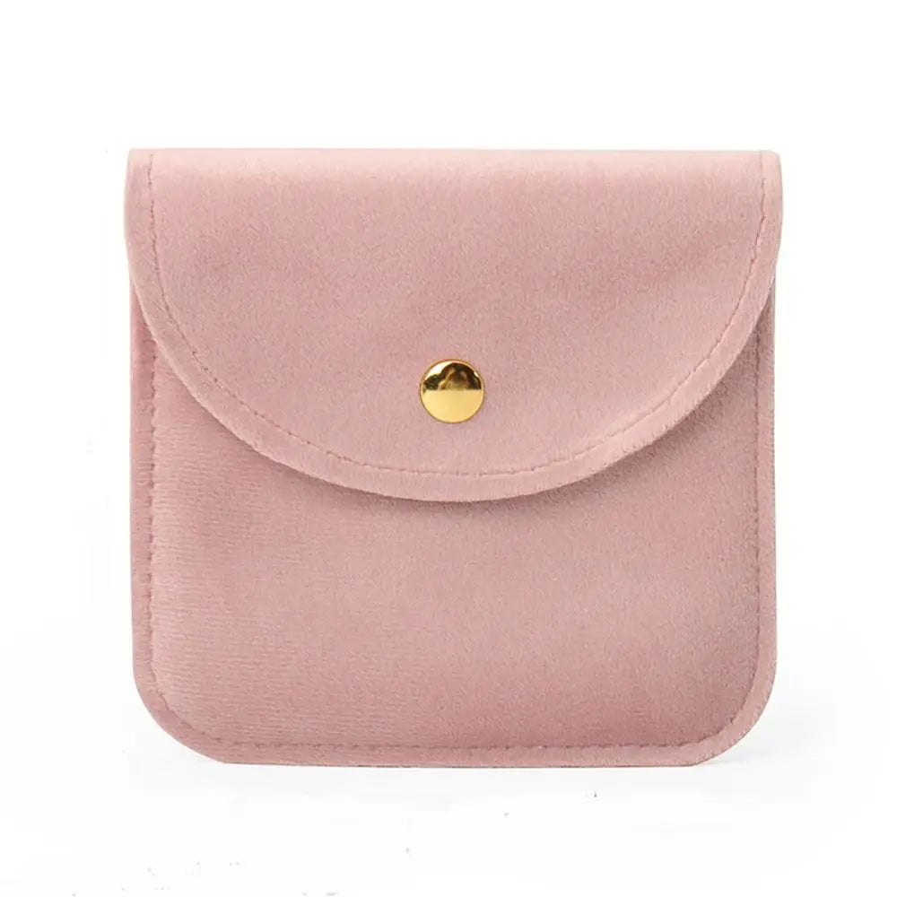 Portable Velvet Snap Button Packaging Pouch Gift Jewelry Bag Necklace Earrings Ring Storage Pouch Dust Protect Wrapping Bag