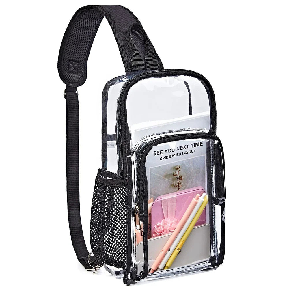 Clear PVC Crossbody Fanny Pack Waterproof Stadium Approved