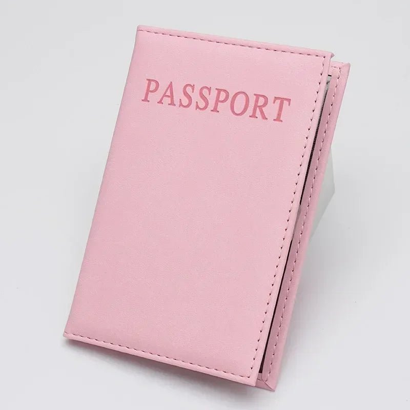 1PC Fashion New PU Women Passport Holder Couple Models Girls Travel Passport Cover Unisex Card Case Man Card Holder Wallet