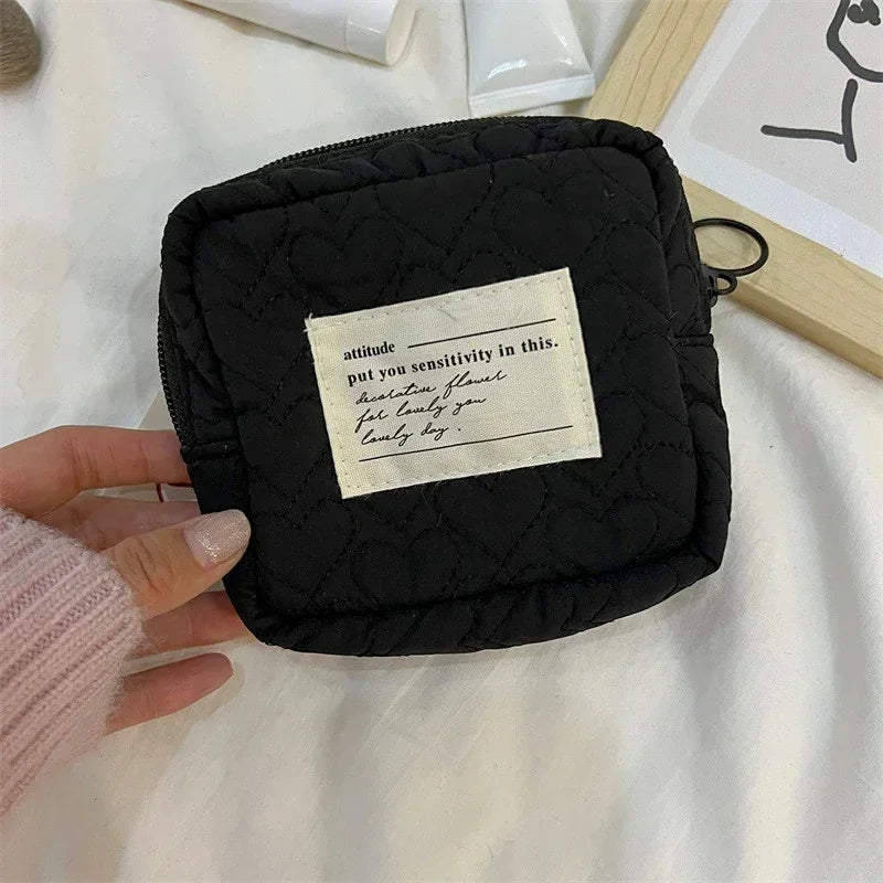 Mini Makeup Bags Cosmetic Bag Organizer Women Small Sanitary Napkin Pad Lipstick Storage Bag Pouch Girls Canvas Coin Purse Pouch