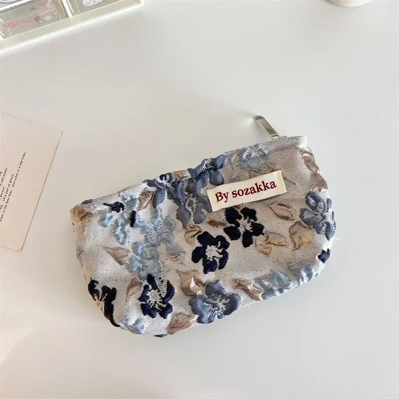 Women Floral Makeup Bags Korean Fashion Women Cosmetic Bag Make Up Organizer Pouch Pencil Case Makeup Brushes Storage Bag