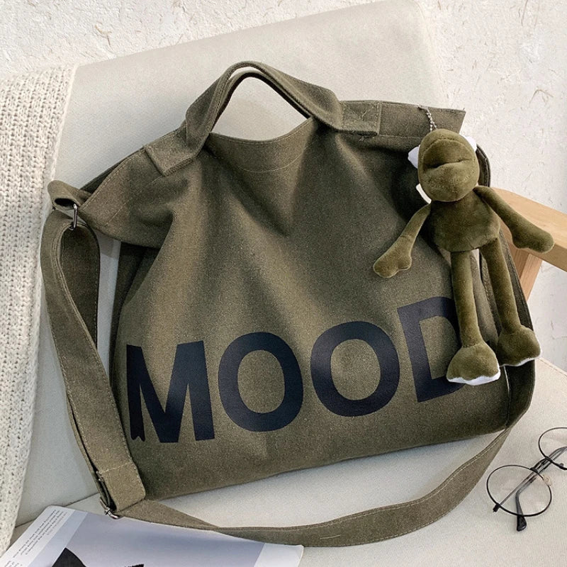 Top Canvas Bag Youth Men Shoulder Bags Large Capacity Hand Bags Letter Printed Crossbody Bag for Women Students School Bags