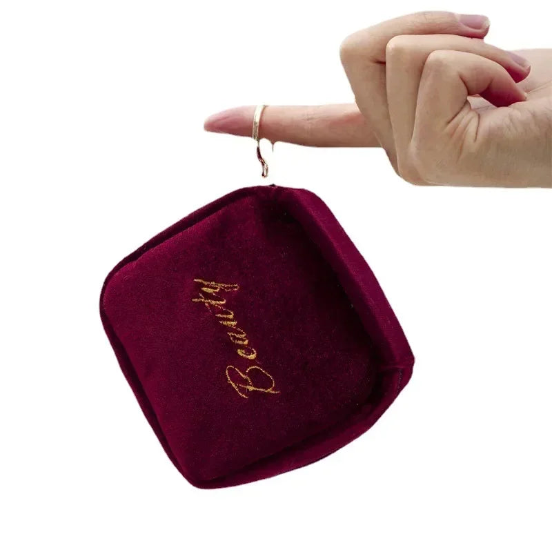 New Embroidered Letter Lipstick Cosmetic Bag Women Small Earphone Sanitary Napkin Storage Organizer Case Toiletry Makeup Bags